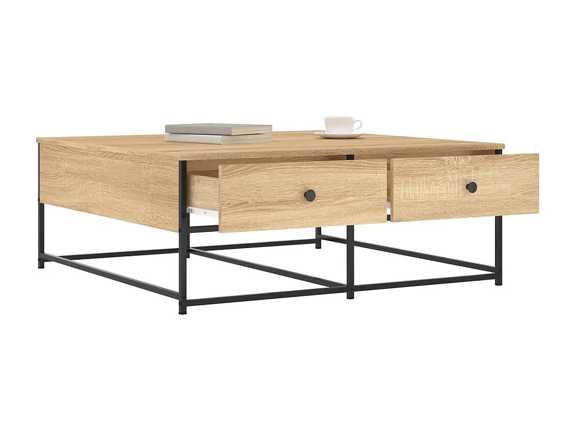 Table basse salon-Table d'appoint chêne sonoma 100x99x40 cm bois d'ingénierie SHL62455