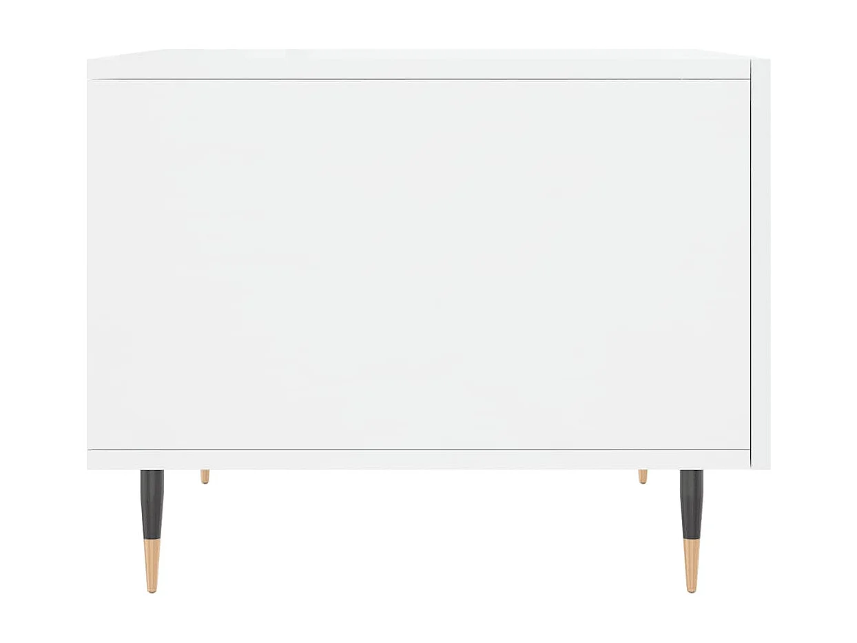 Table basse salon-Table d'appoint blanc brillant 50x50x40 cm bois d'ingénierie SHL52132