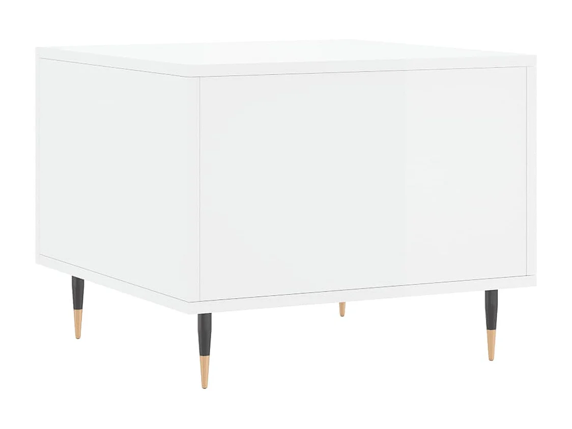 Table basse salon-Table d'appoint blanc brillant 50x50x40 cm bois d'ingénierie SHL52132
