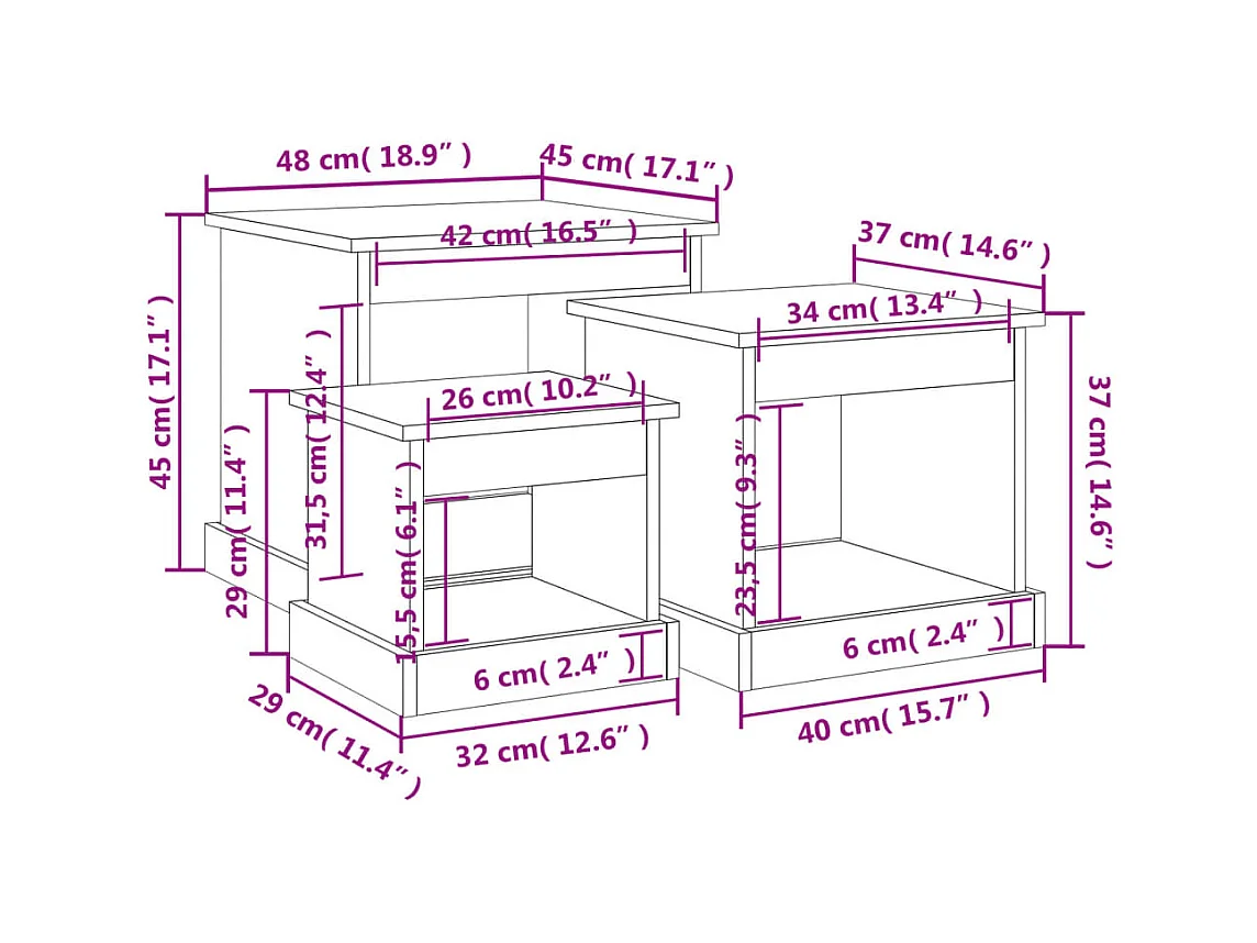 Mesa de centro | Mesa auxiliar madera contrachapada marrón roble 102x50x44 cm SHL2389