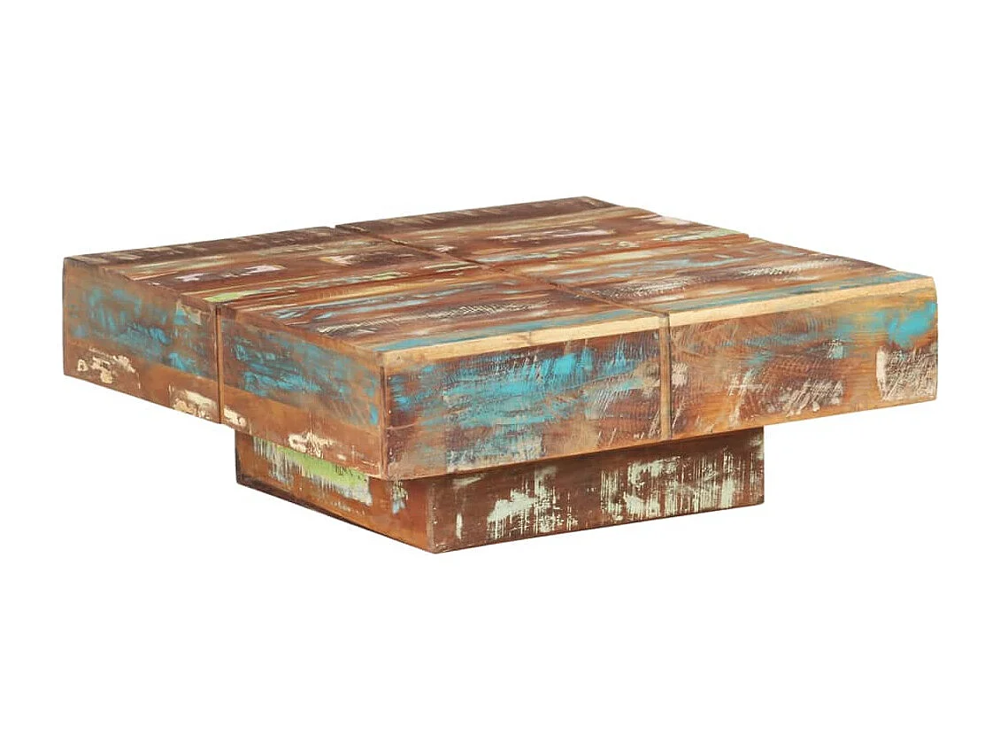 Couchtisch-Beistelltisch-Sofatisch 80x80x28 cm Altholz Massiv SHL96170