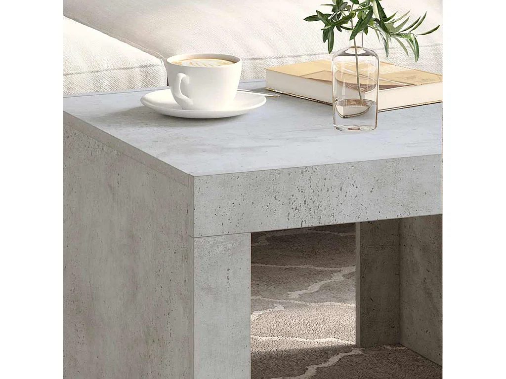 Couchtisch-Sofatisch-Beistelltische Betongrau 50x50x35 cm Holzwerkstoff SHL3015