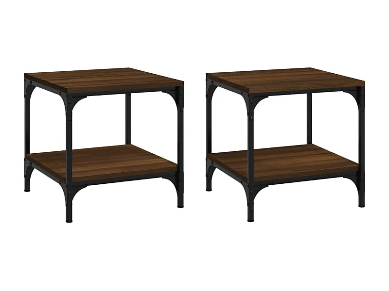 Mesa de centro | Mesa auxiliar madera contrachapada roble ahumado 60x50x36,5 cm SHL2087