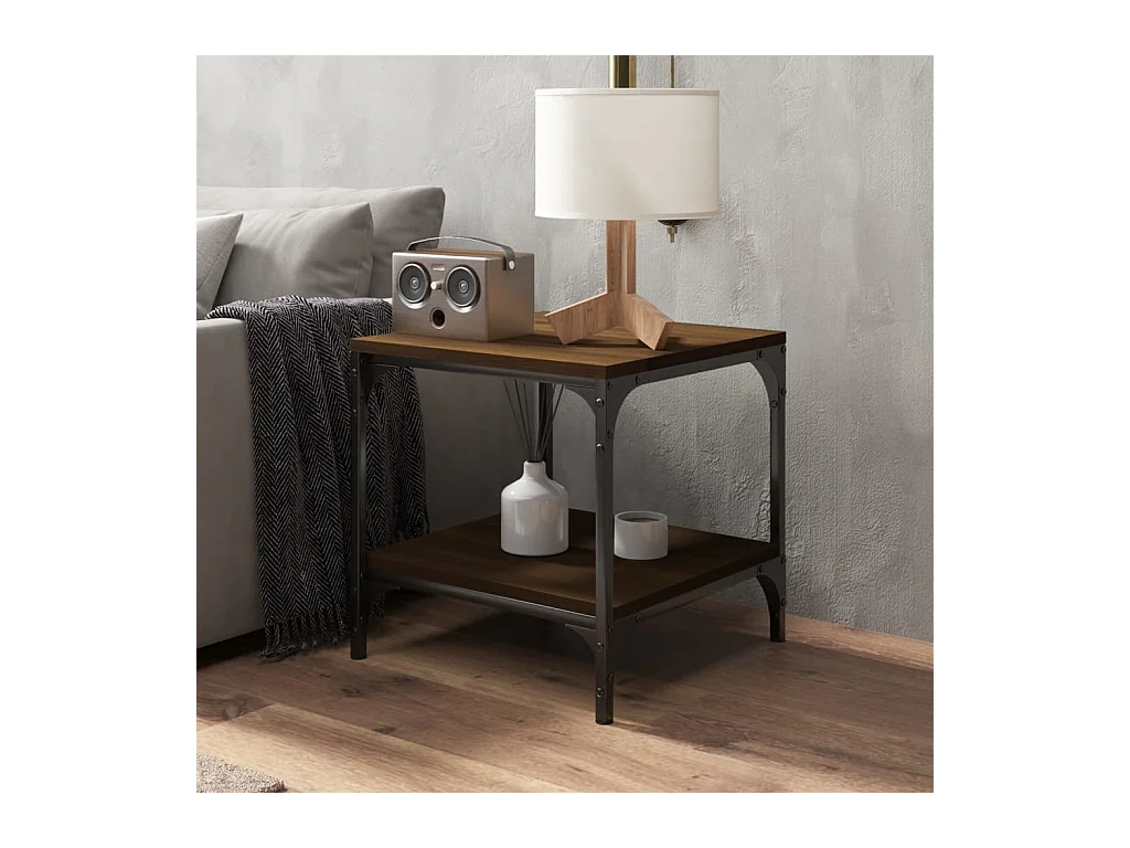 Mesa de centro | Mesa auxiliar madera contrachapada roble ahumado 60x50x36,5 cm SHL2087