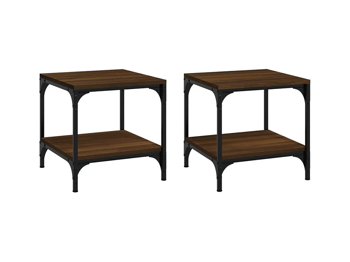 Table basse salon-Table d'appoint 2 pcs Chêne marron 40x40x40 cm Bois ingénierie SHL13887