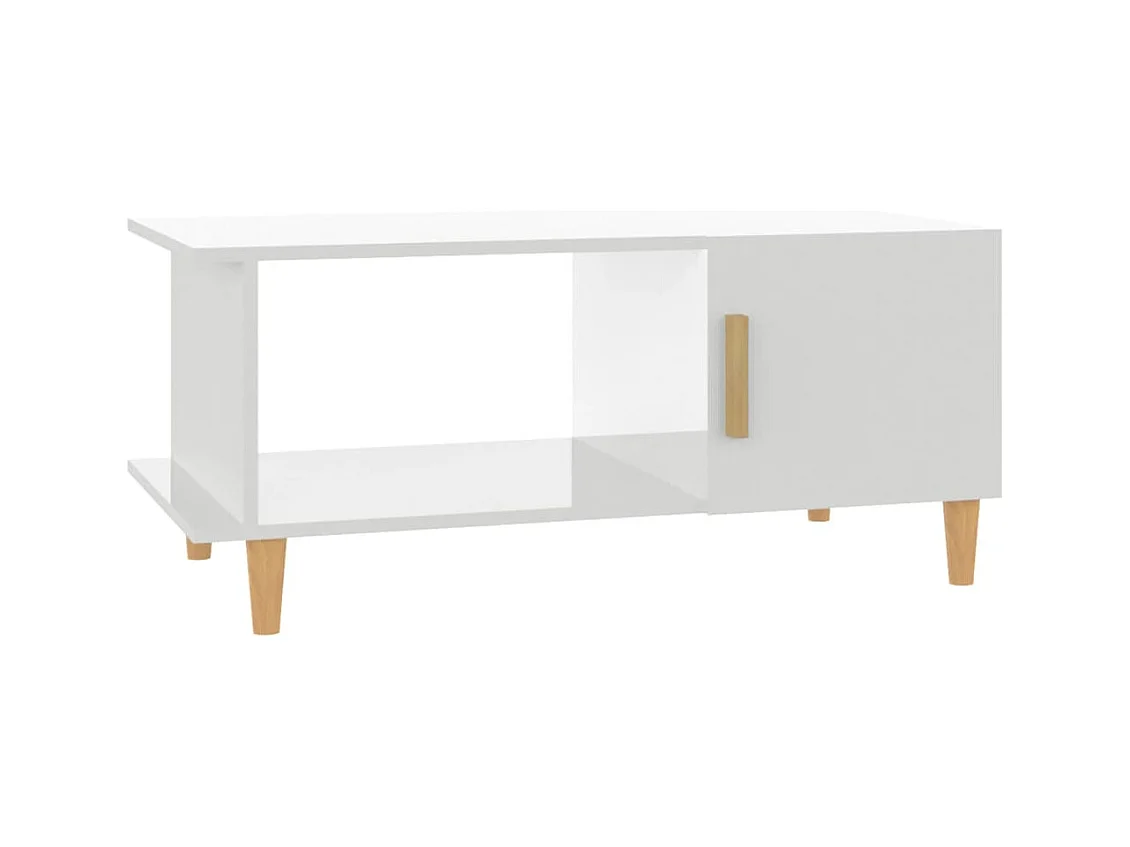 Mesa de centro | Mesa auxiliar madera contrachapada blanco 80x80x36,5 cm SHL3788