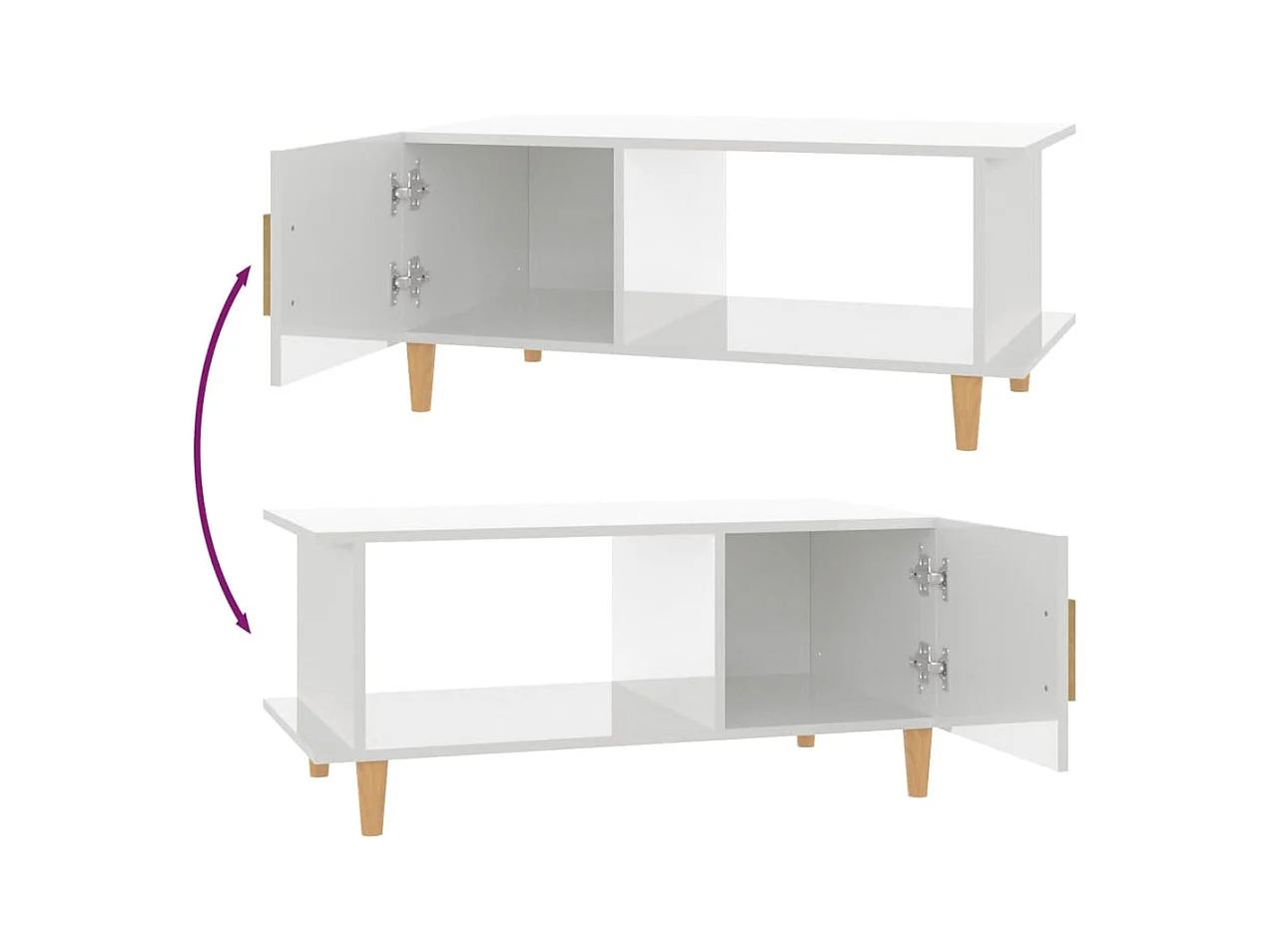 Mesa de centro | Mesa auxiliar madera contrachapada blanco 80x80x36,5 cm SHL3788