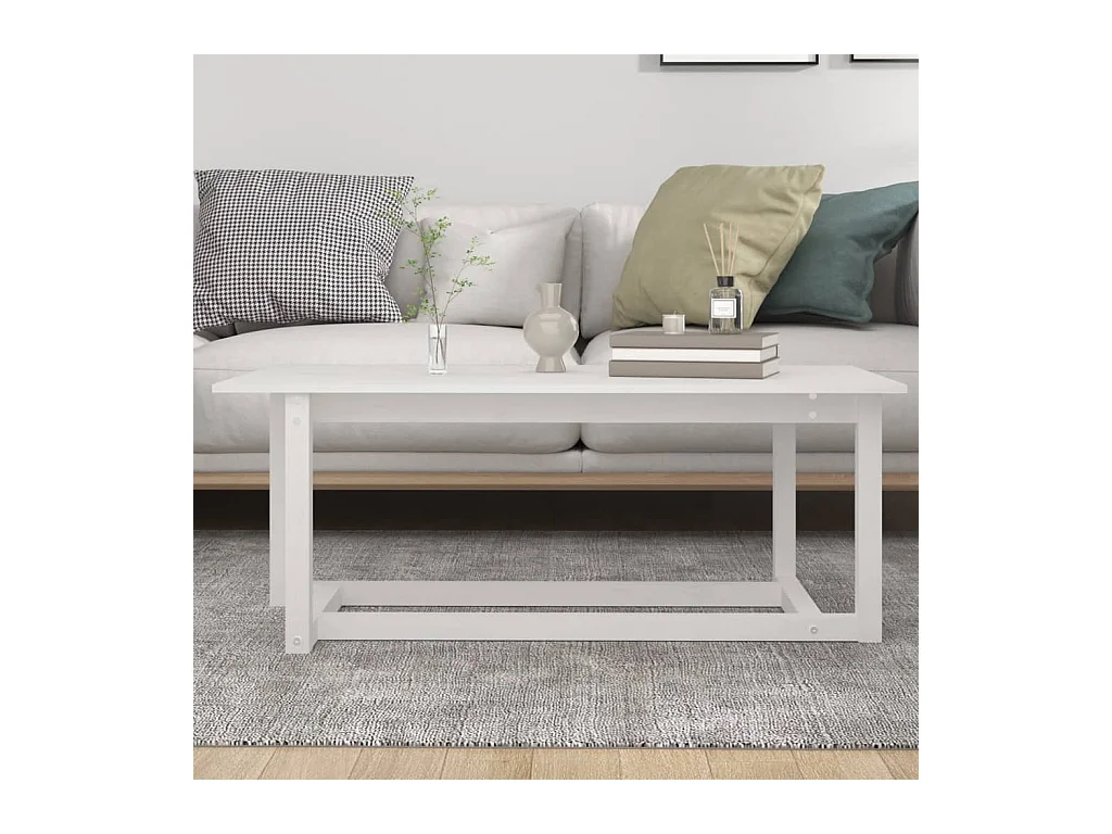 Mesa de centro | Mesa auxiliar madera de ingeniería blanco 100x49,5x31 cm SHL2174