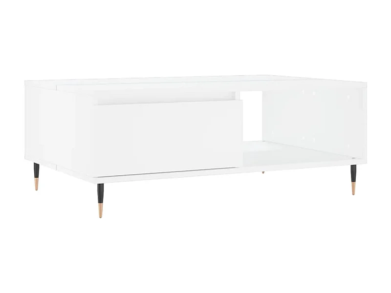 Table basse salon-Table d'appoint blanc 90x60x35 cm bois d'ingénierie SHL12550