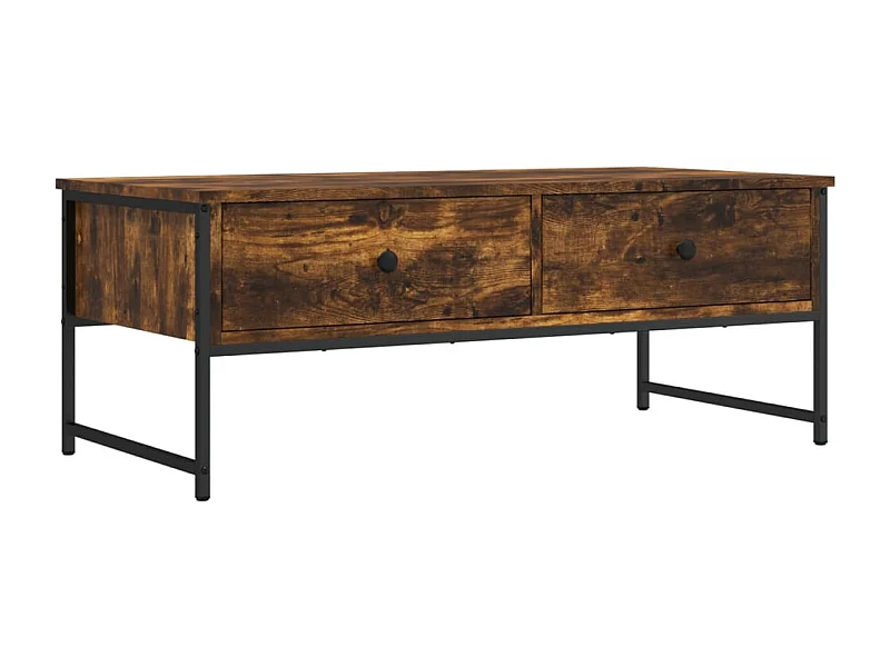 Mesa de centro-Mesa auxiliar de madera maciza de acacia 80x80x40 cm SHL4091