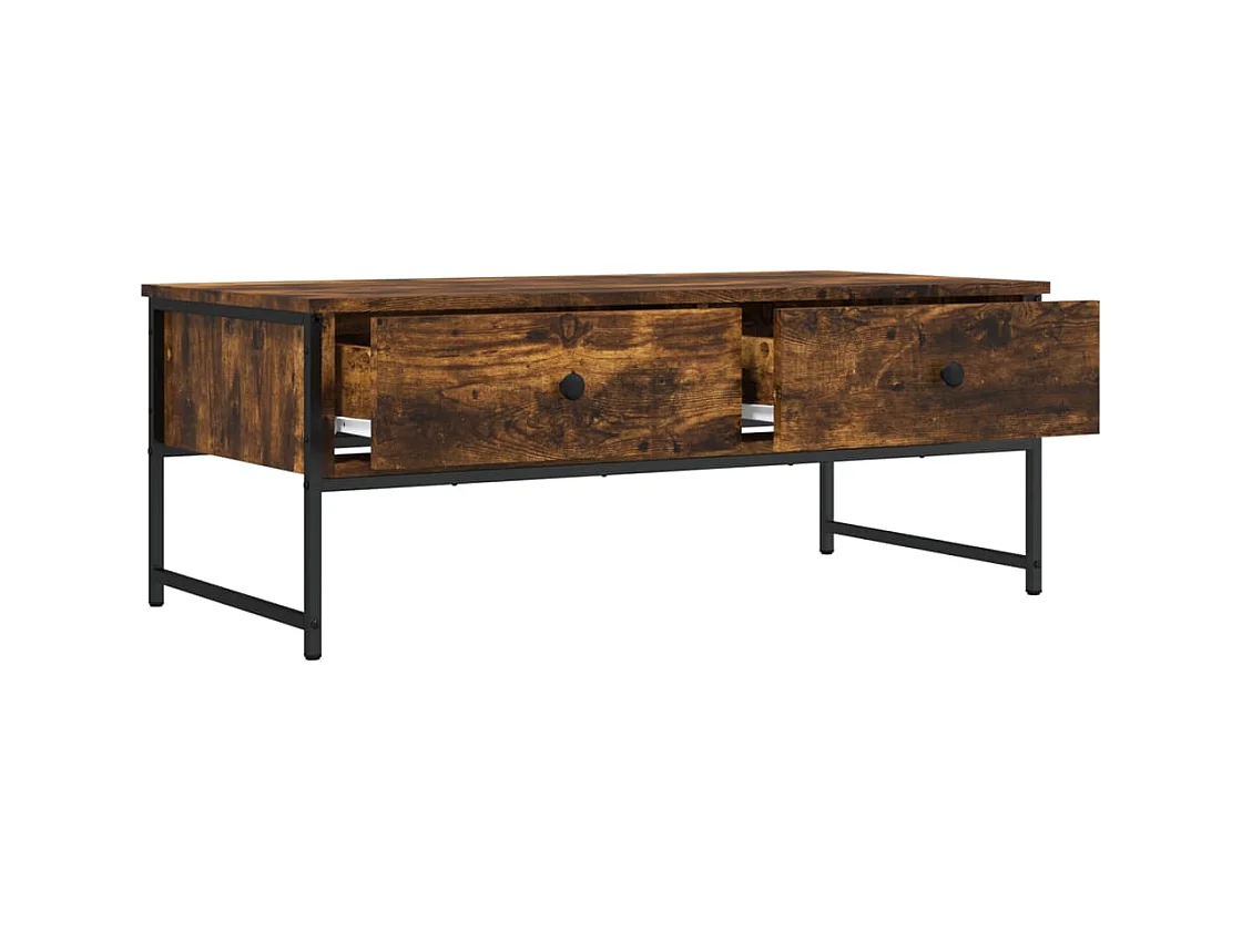 Mesa de centro-Mesa auxiliar de madera maciza de acacia 80x80x40 cm SHL4091