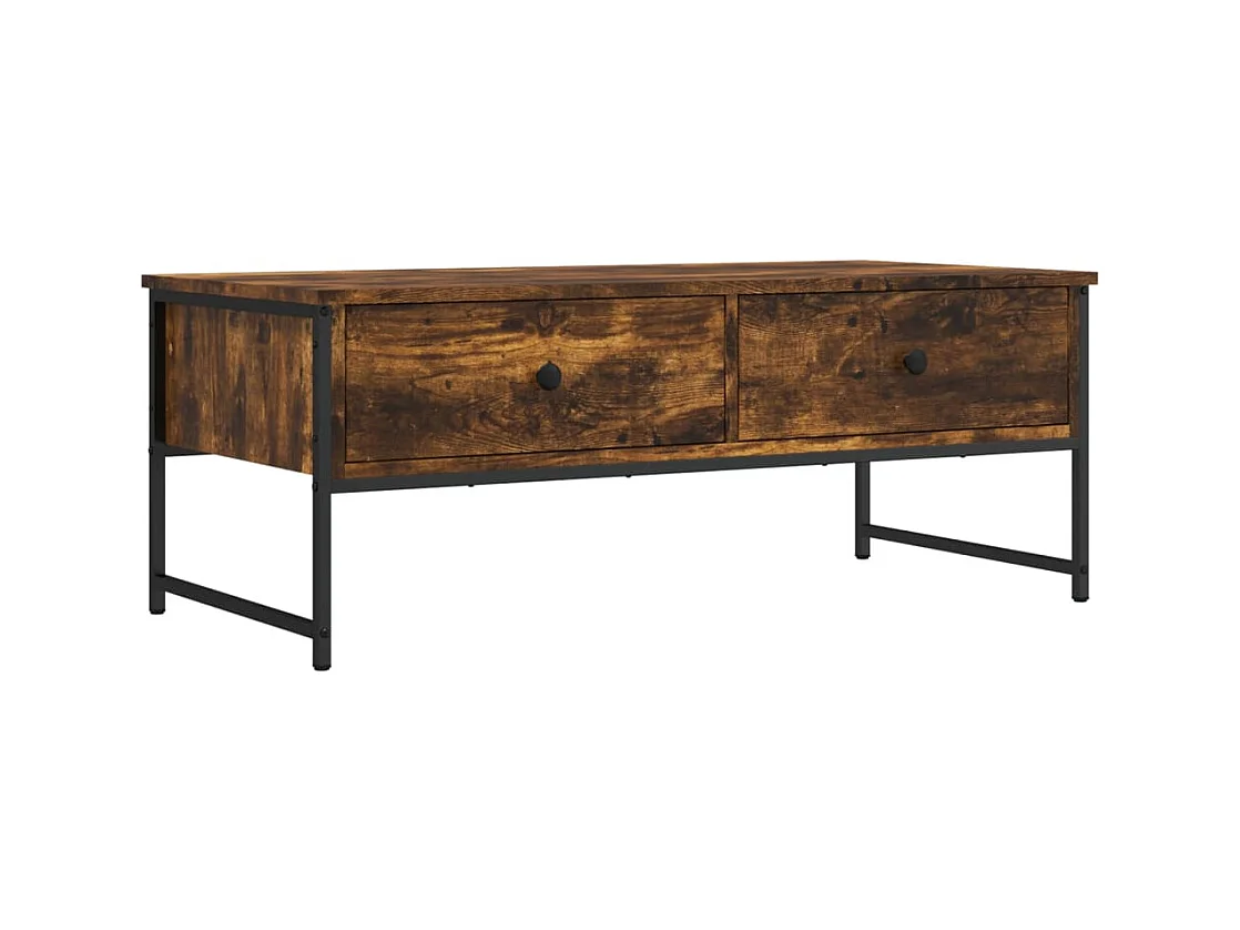Table basse salon-Table d'appoint chêne fumé 101x49x39,5 cm bois d'ingénierie SHL23080