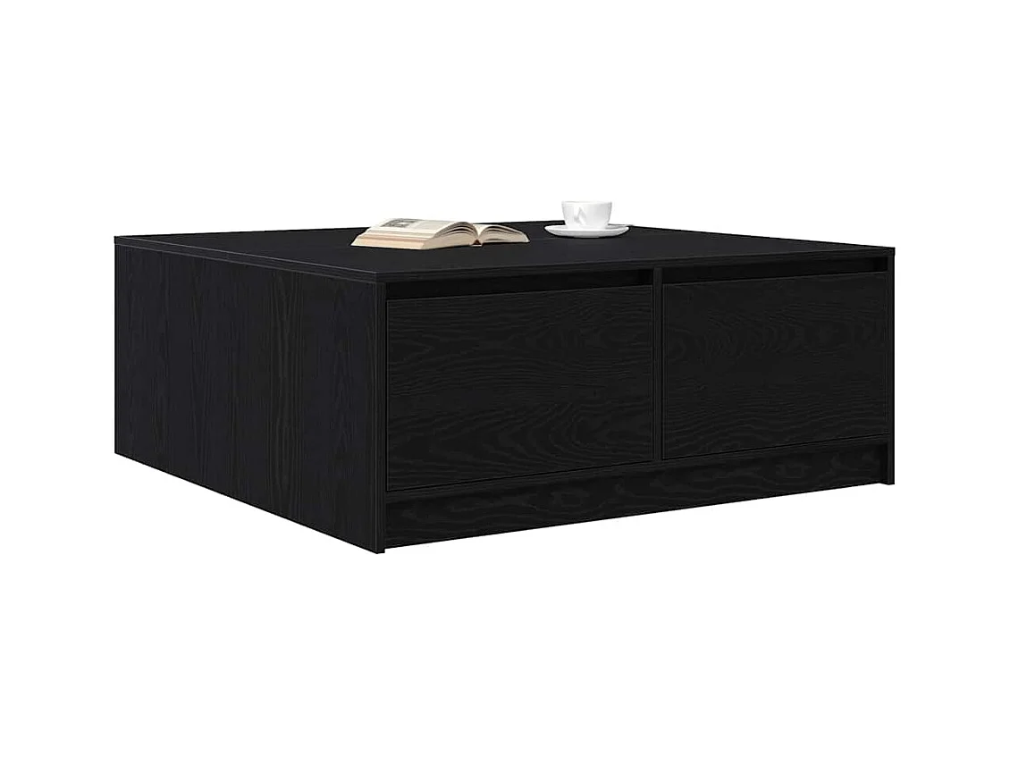 Mesa de centro | Mesa de apoio com gavetas 100x100x40 cm carvalho preto