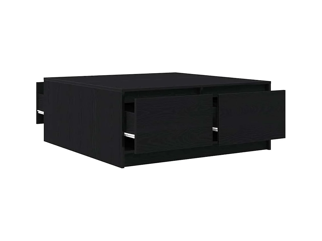 Mesa de centro | Mesa de apoio com gavetas 100x100x40 cm carvalho preto