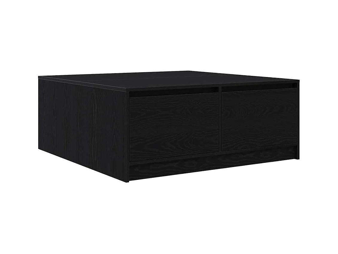 Table basse salon-Table d'appoint avec tiroirs chêne noir 100x100x40 cm SHL58011