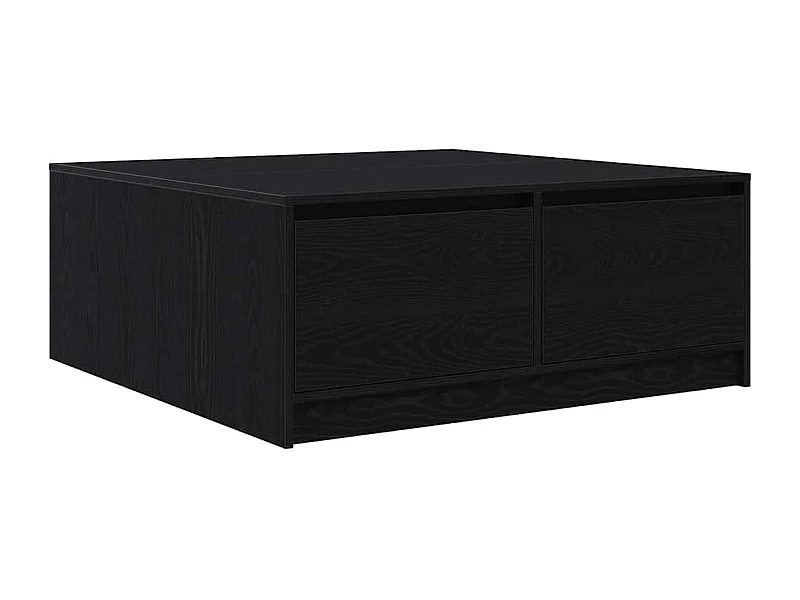 Tavolino da Salotto-Tavolino Basso con Cassetti Rovere Nero 100x100x40 cm SHL52644