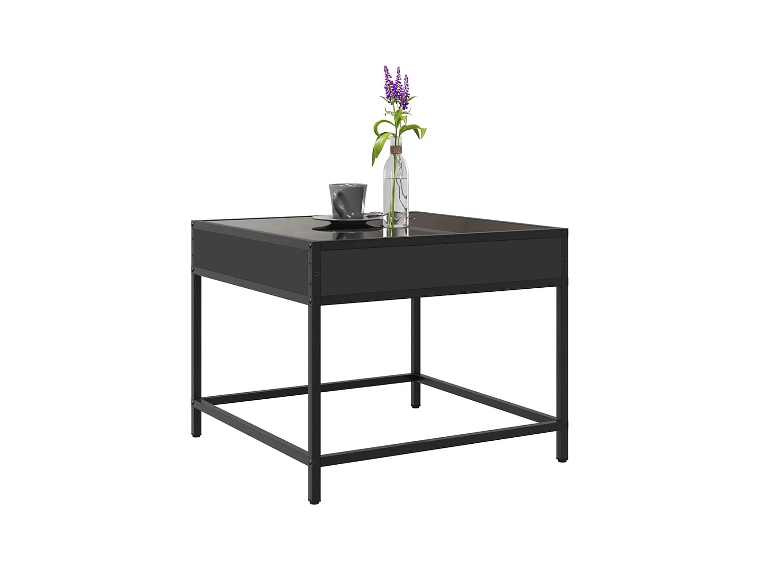 Mesa de centro-Mesa auxiliar madera de ingeniería negra 40x40x42 cm SHL118015