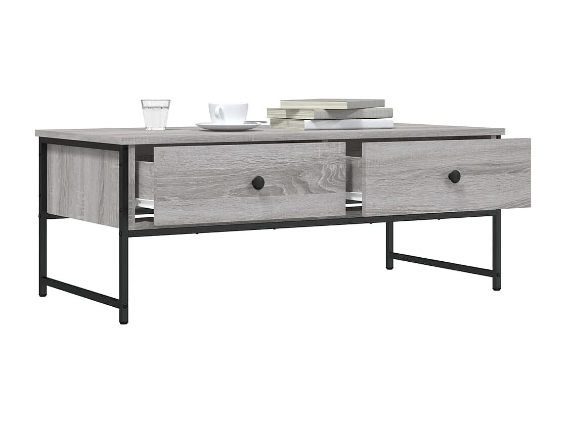 Mesa de centro-Mesa auxiliar de madera maciza de acacia 88x50x42 cm SHL2979