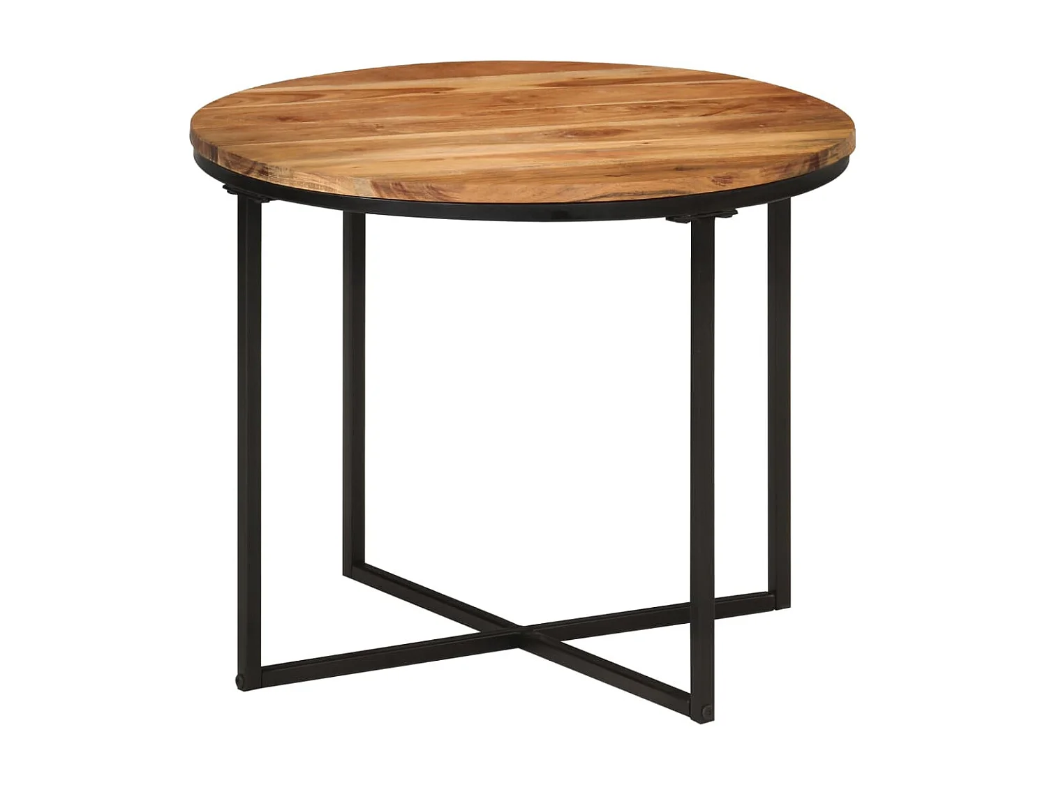 Couchtisch-Sofatisch-Beistelltische 55x55x45 cm Massivholz Akazie und Eisen SHL85199