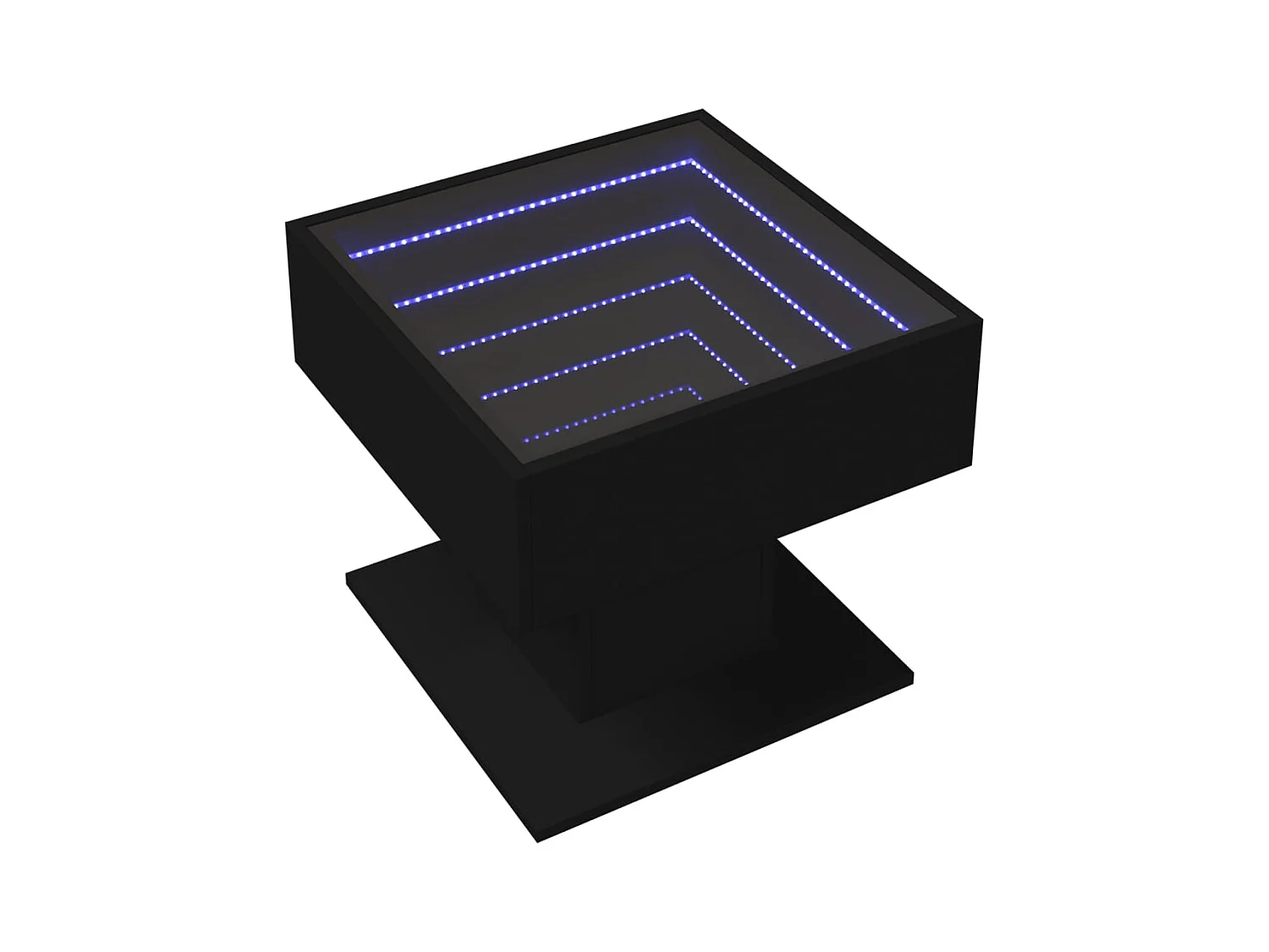 Mesa de centro-Mesa auxiliar madera contrachapada negra 50x50x35 cm SHL404