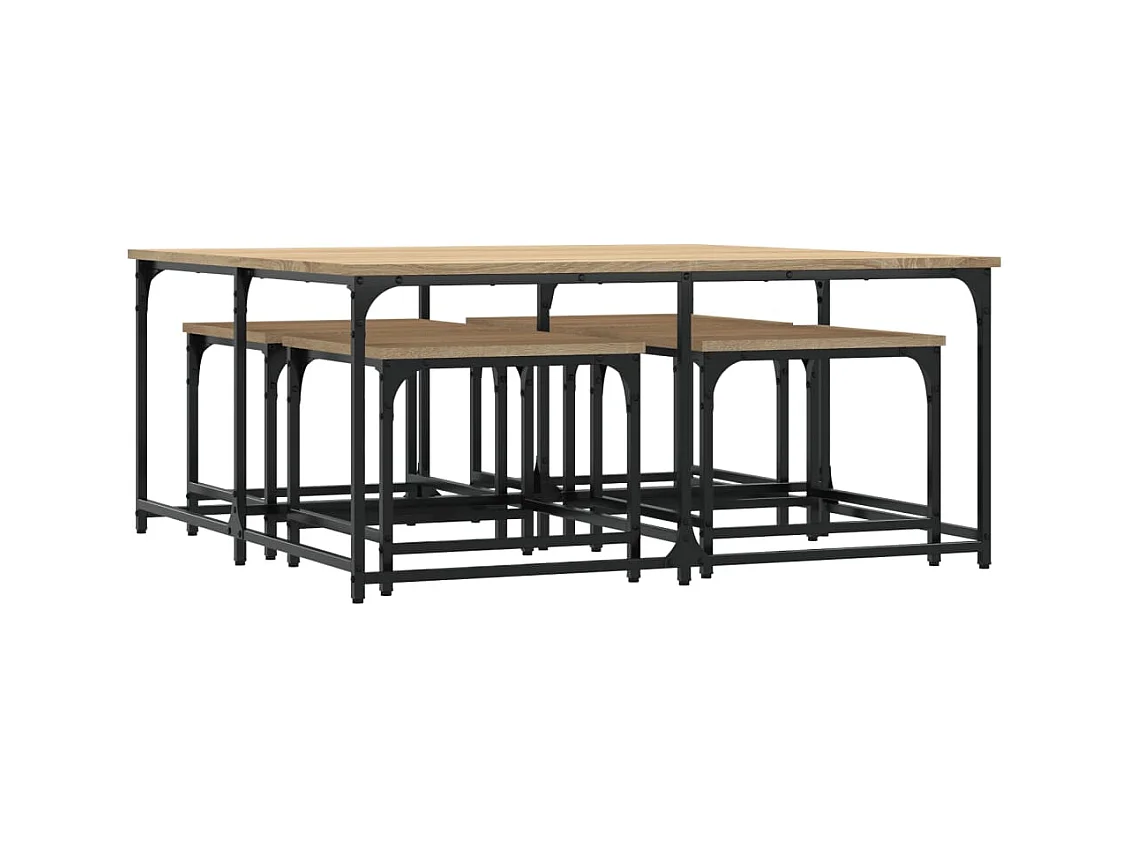 Mesa de centro-Mesa auxiliar con 4 cajones blanco SHL2160