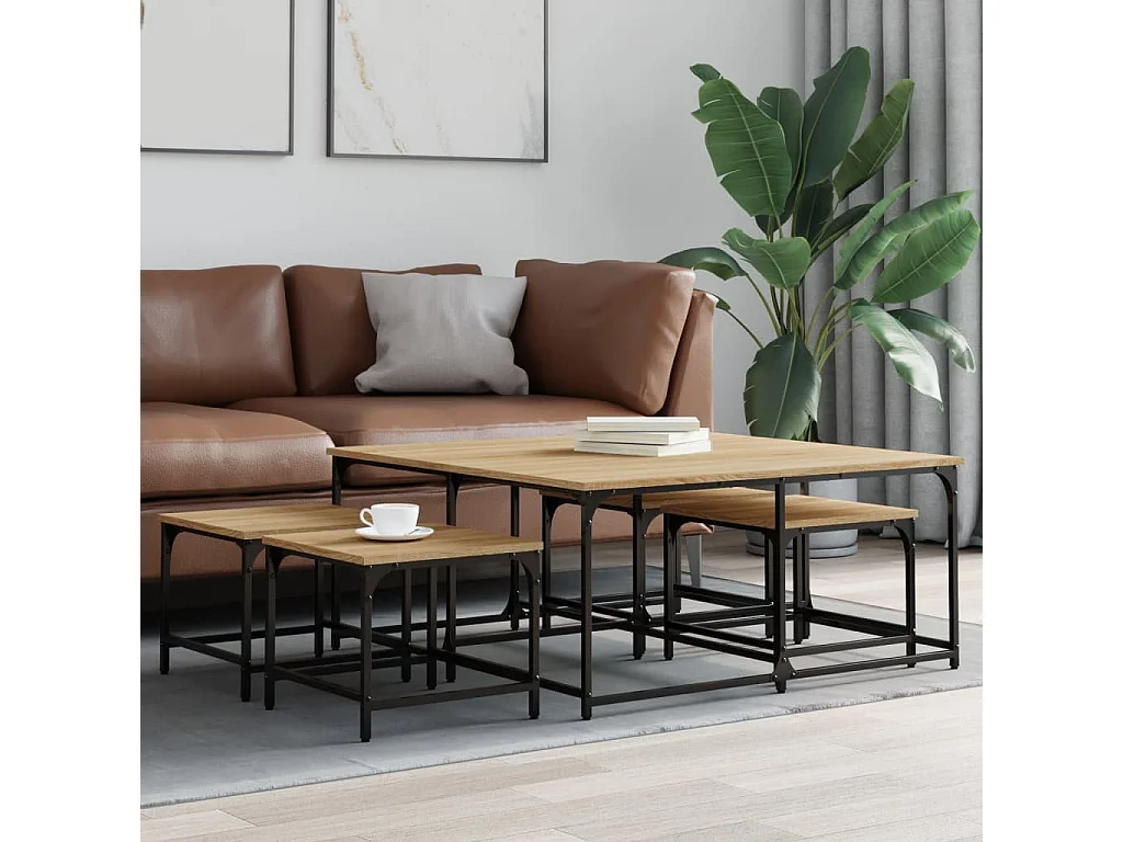 Satztische 5 Stk. Sonoma-Eiche Holzwerkstoff SHL16293