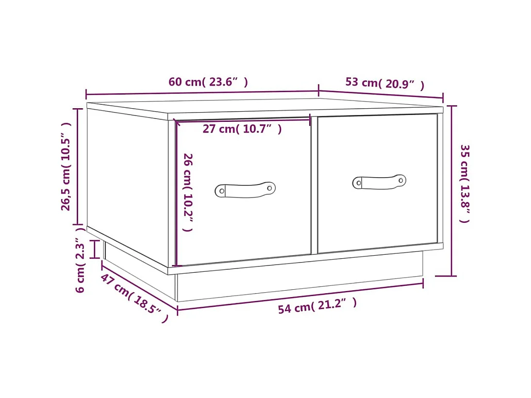 Mesa de centro | Mesa auxiliar madera contrachapada roble marrón 90x50x40 cm SHL3972