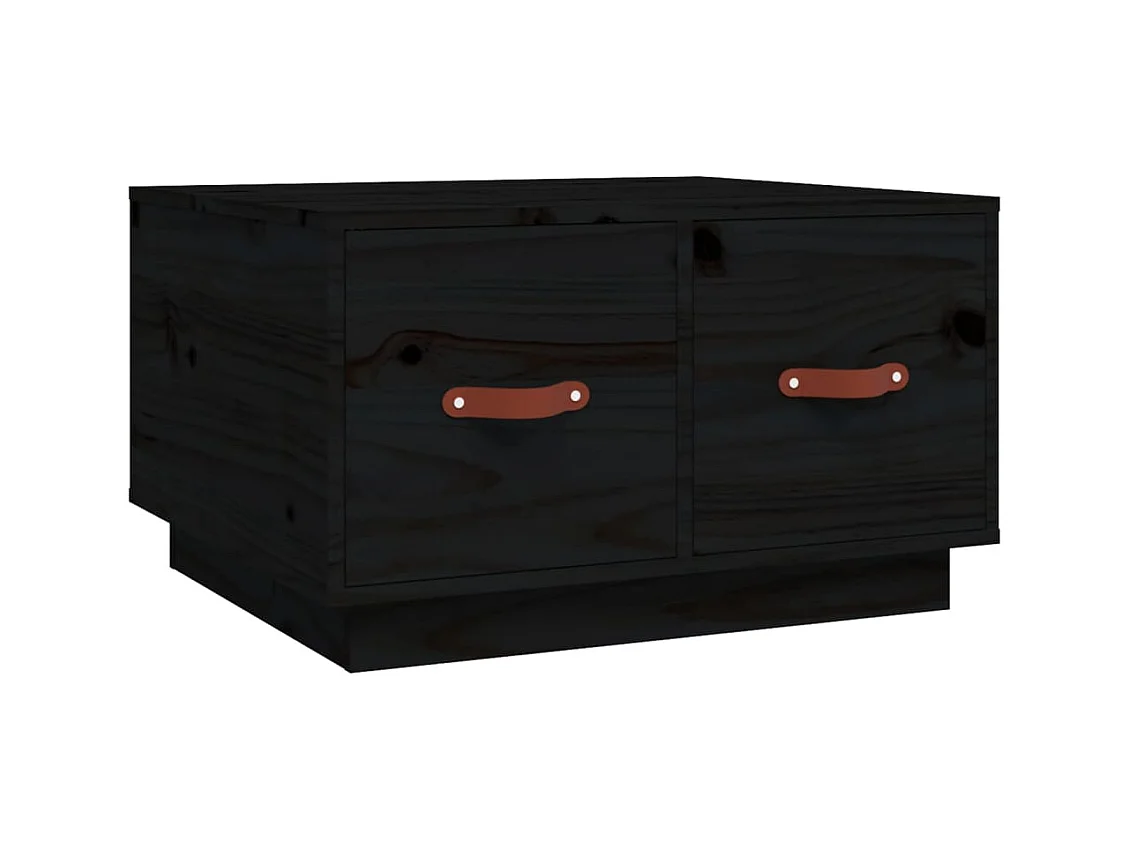 Table basse salon-Table d'appoint Noir 60x53x35 cm Bois massif de pin SHL17693