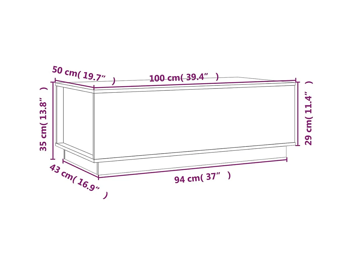 Mesa de centro | Mesa auxiliar madera contrachapada blanco brillo 90x50x40 cm SHL4960