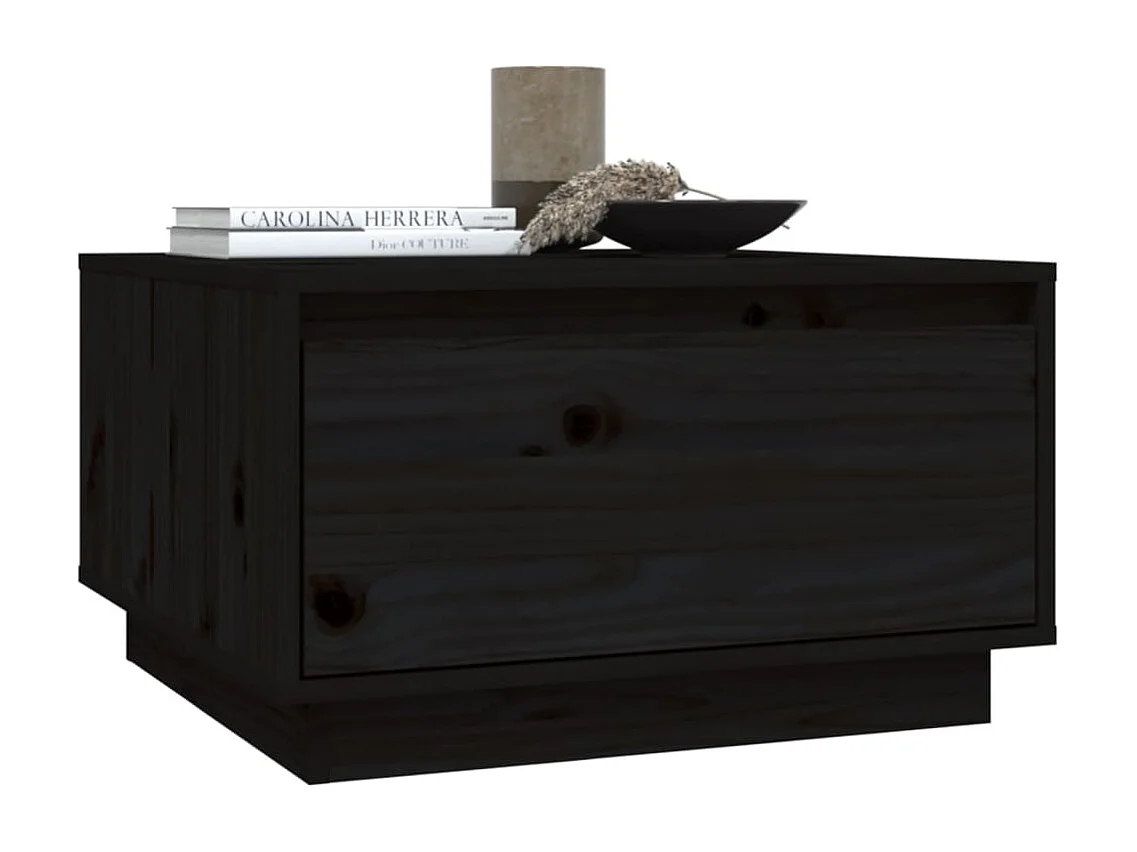 Couchtisch-Sofatisch-Beistelltische Schwarz 55x56x32 cm Massivholz Kiefer SHL74358