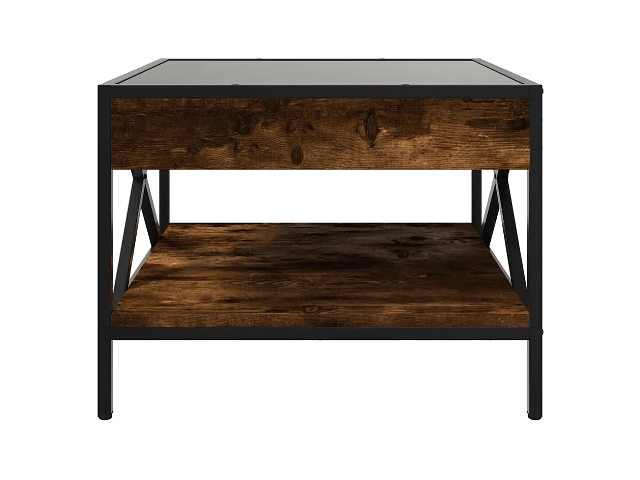 Mesa de centro-Mesa auxiliar madera de ingeniería roble ahumado 51x50x45 cm SHL1351