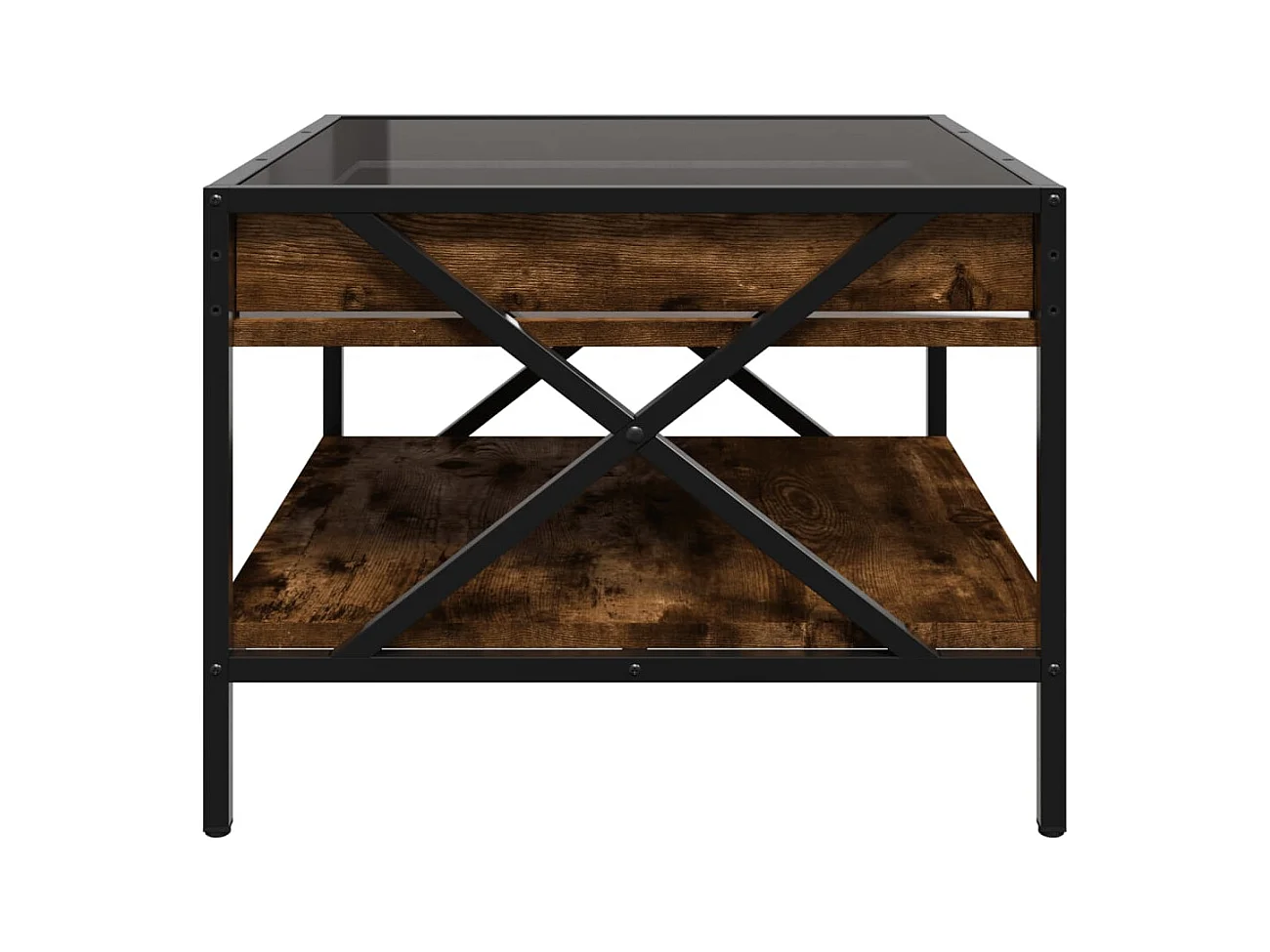 Mesa de centro-Mesa auxiliar madera de ingeniería roble ahumado 51x50x45 cm SHL1351