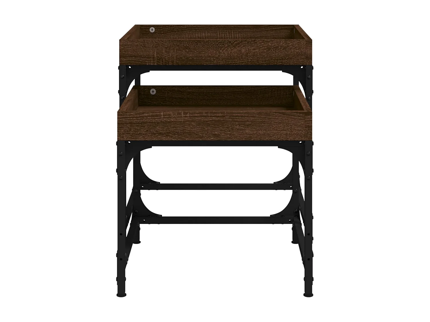 Table basse salon-Tables d'appoint 2 pcs Design élégant Chêne marron Bois d'ingénierie SHL94214