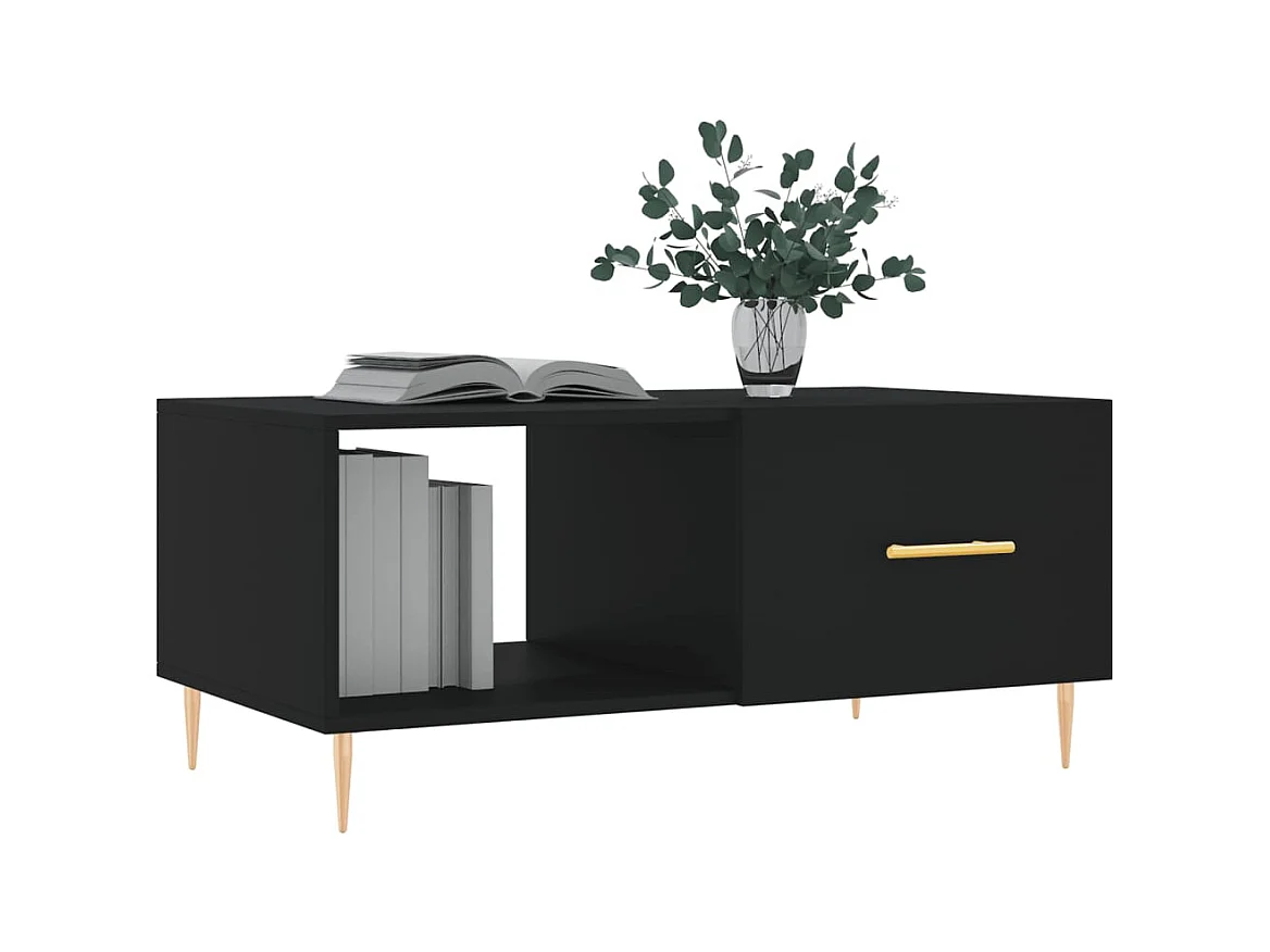 Mesa de centro | Mesa auxiliar madera de ingeniería negra 102x55x42 cm SHL157276