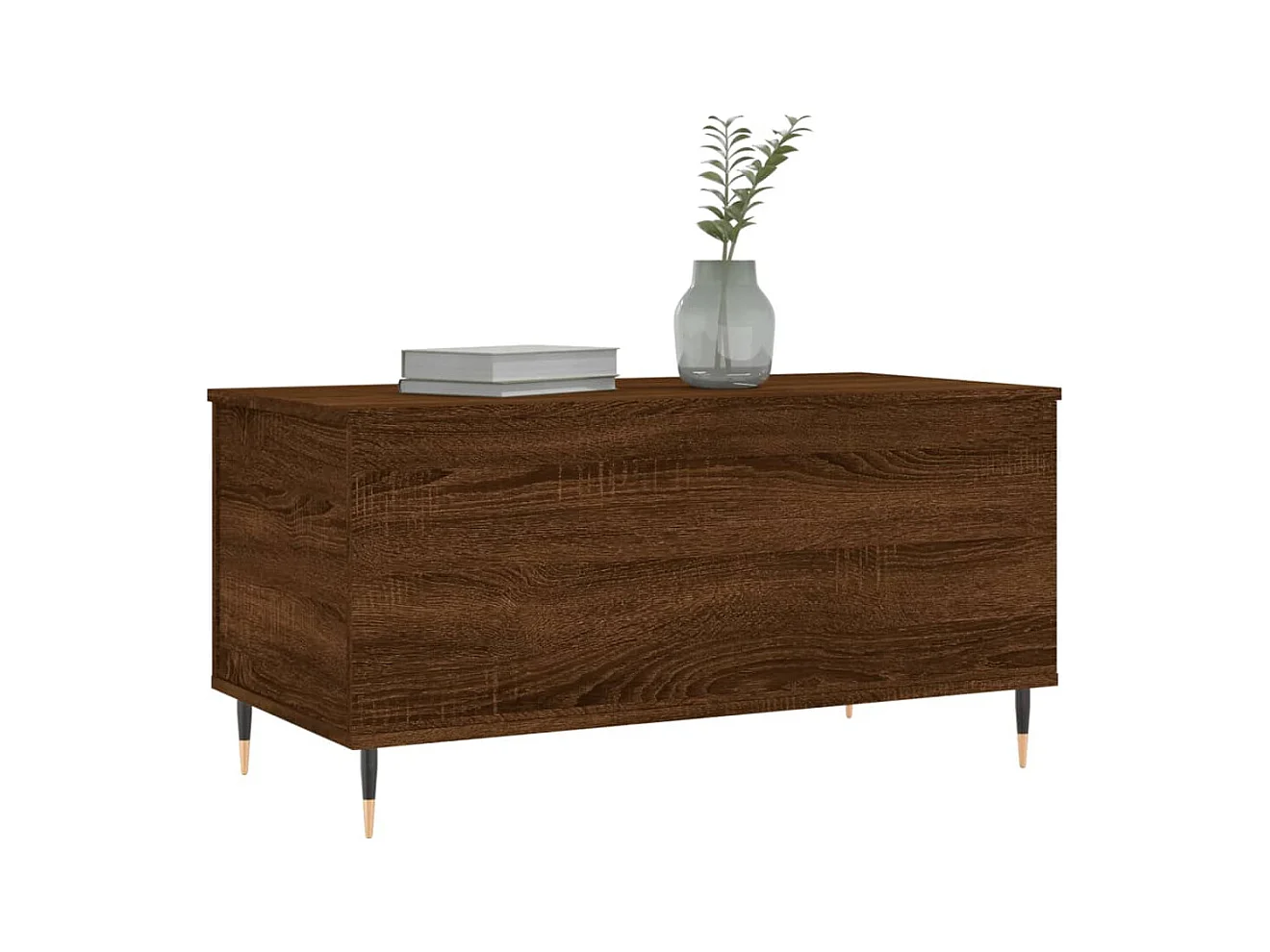 Mesa de centro | Mesa auxiliar superficie de vidrio acero 98,5x50x45 cm SHL783461