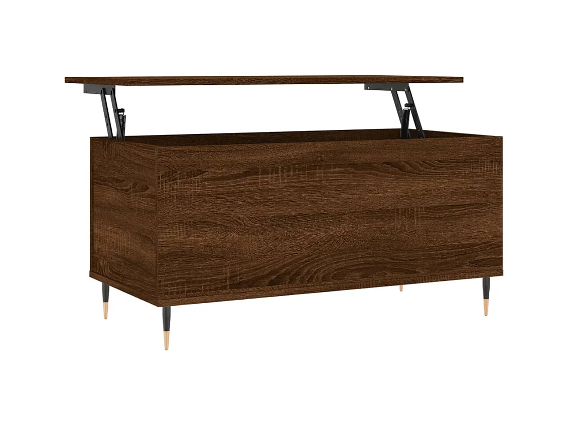 Table basse salon-Table d'appoint Chêne marron 90x44,5x45 cm Bois d'ingénierie SHL85894