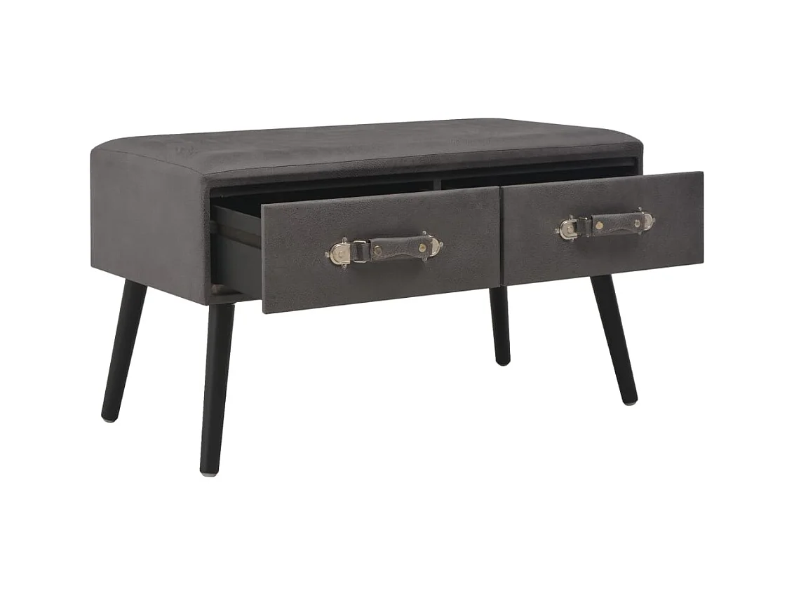 Table basse salon-Table d'appoint Gris 80x40x46 cm Similicuir SHL63897