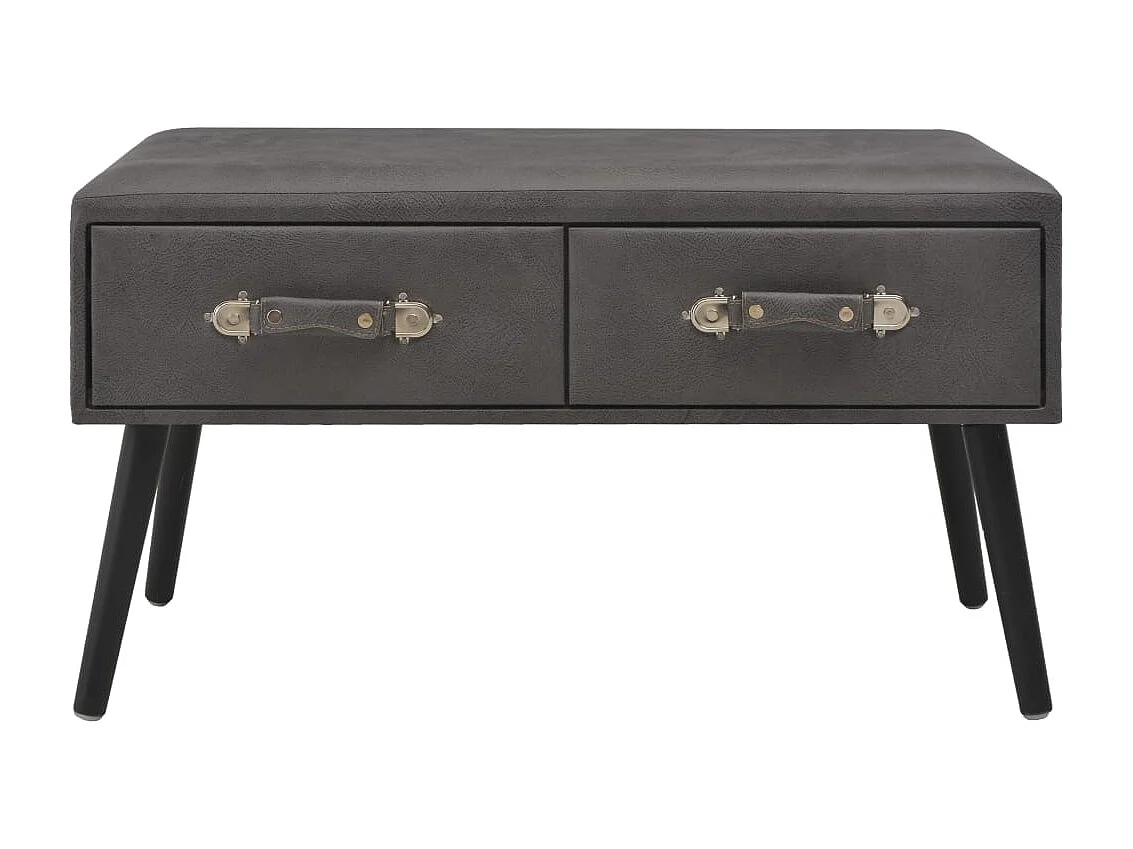 Tavolino da Salotto-Tavolino da Caffè Laterale Grigio 80x40x46 cm in Similpelle SHL10151