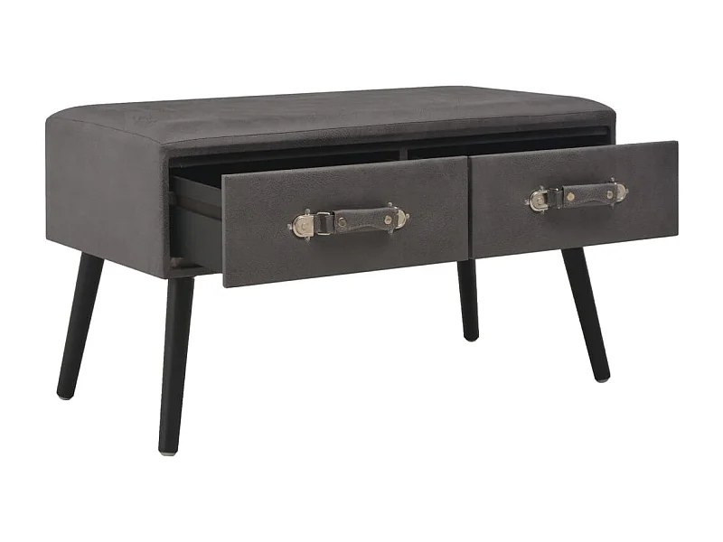 Table basse salon-Table d'appoint Gris 80x40x46 cm Similicuir SHL63897