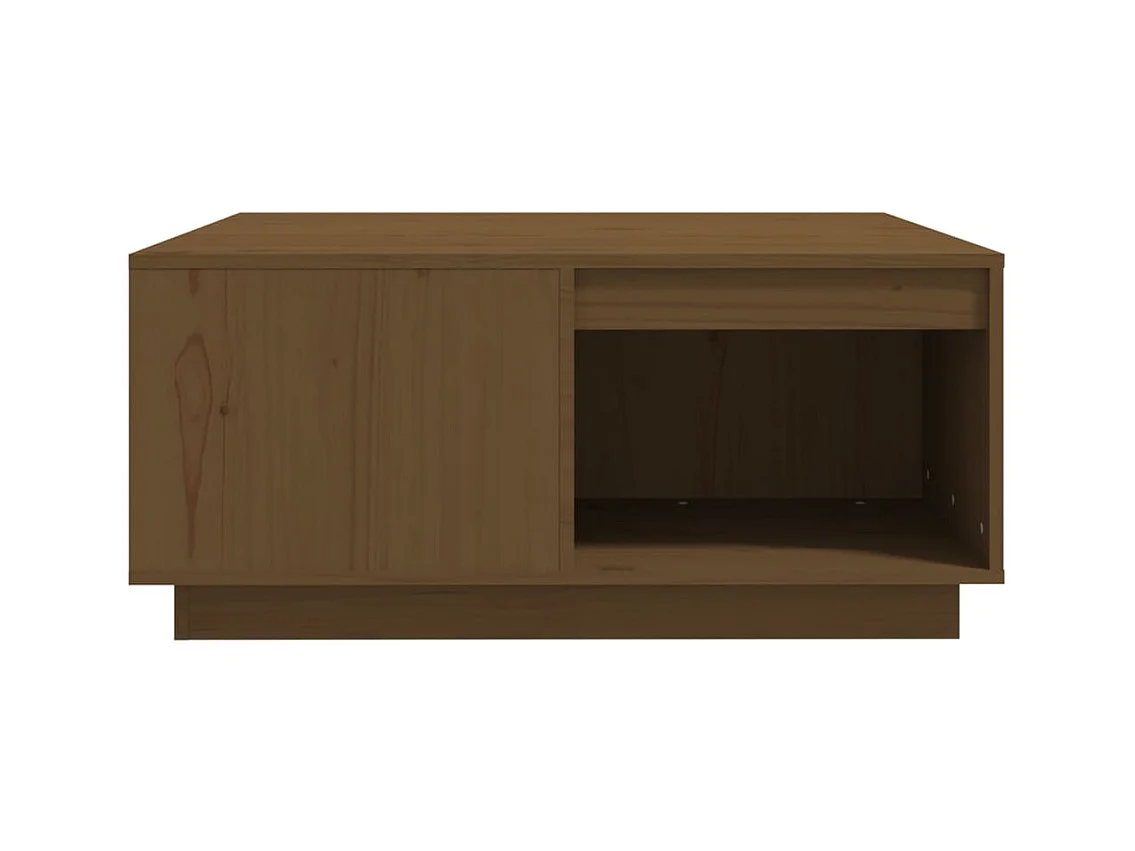 Mesa de centro | Mesa de apoio 80x81x36.5 cm madeira pinho maciça castanho mel