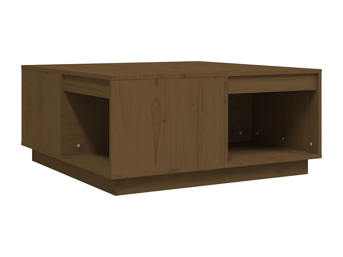 Table basse salon-Table d'appoint Marron miel 80x81x36,5 cm Bois massif de pin SHL34642