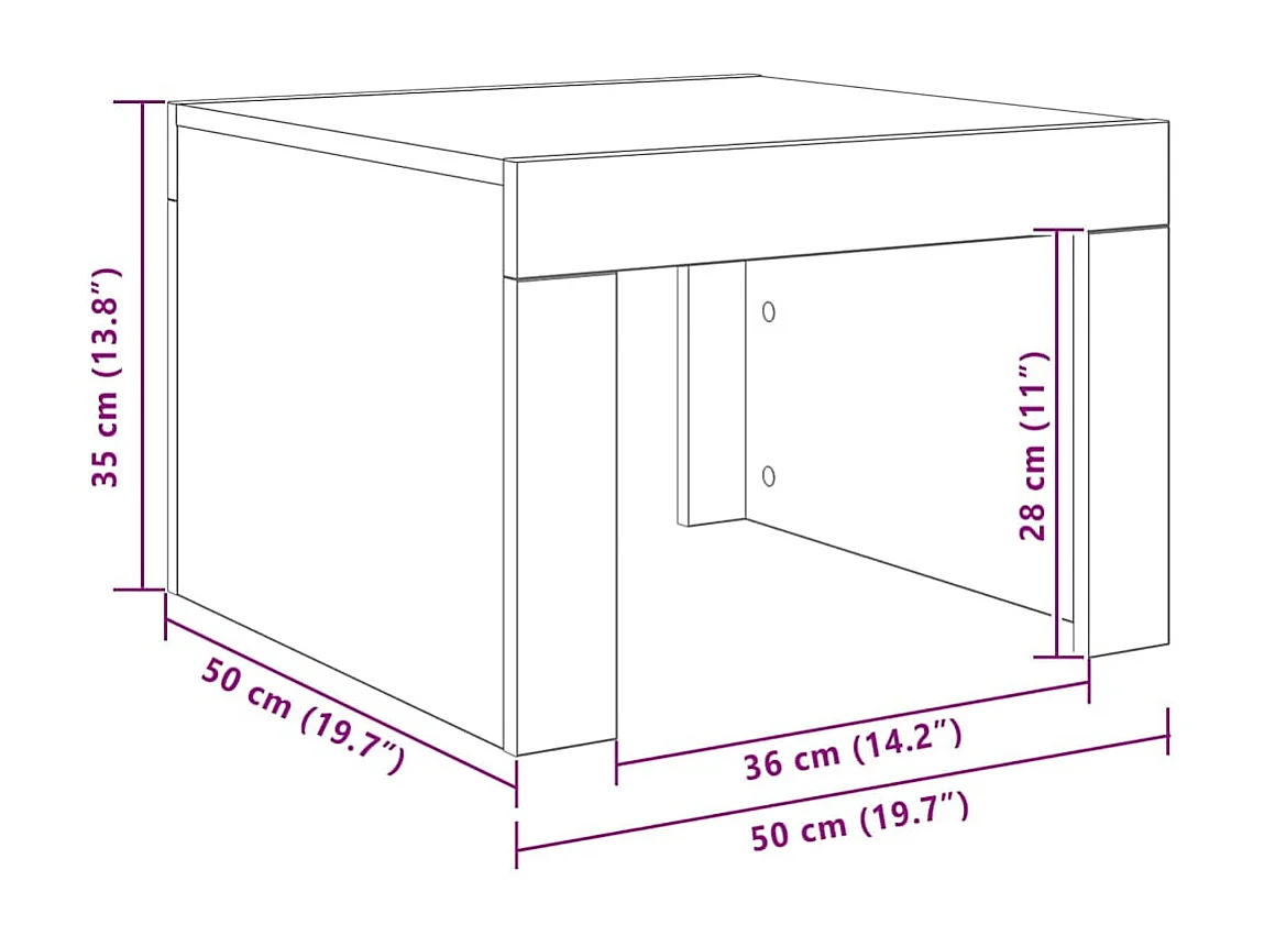 Couchtisch-Sofatisch-Beistelltische Sonoma-Eiche 50x50x35 cm Holzwerkstoff SHL21804