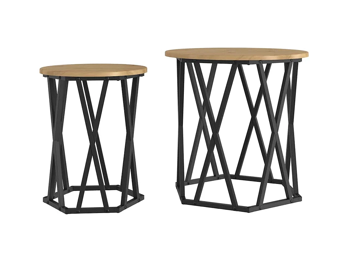 Mesa de centro | Mesa lateral | Mesa auxiliar 2 piezas Gris sonoma 50x50x40 cm SHL3212