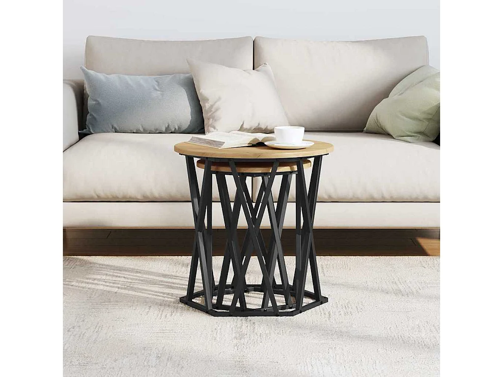 Mesa de centro | Mesa lateral | Mesa auxiliar 2 piezas Gris sonoma 50x50x40 cm SHL3212