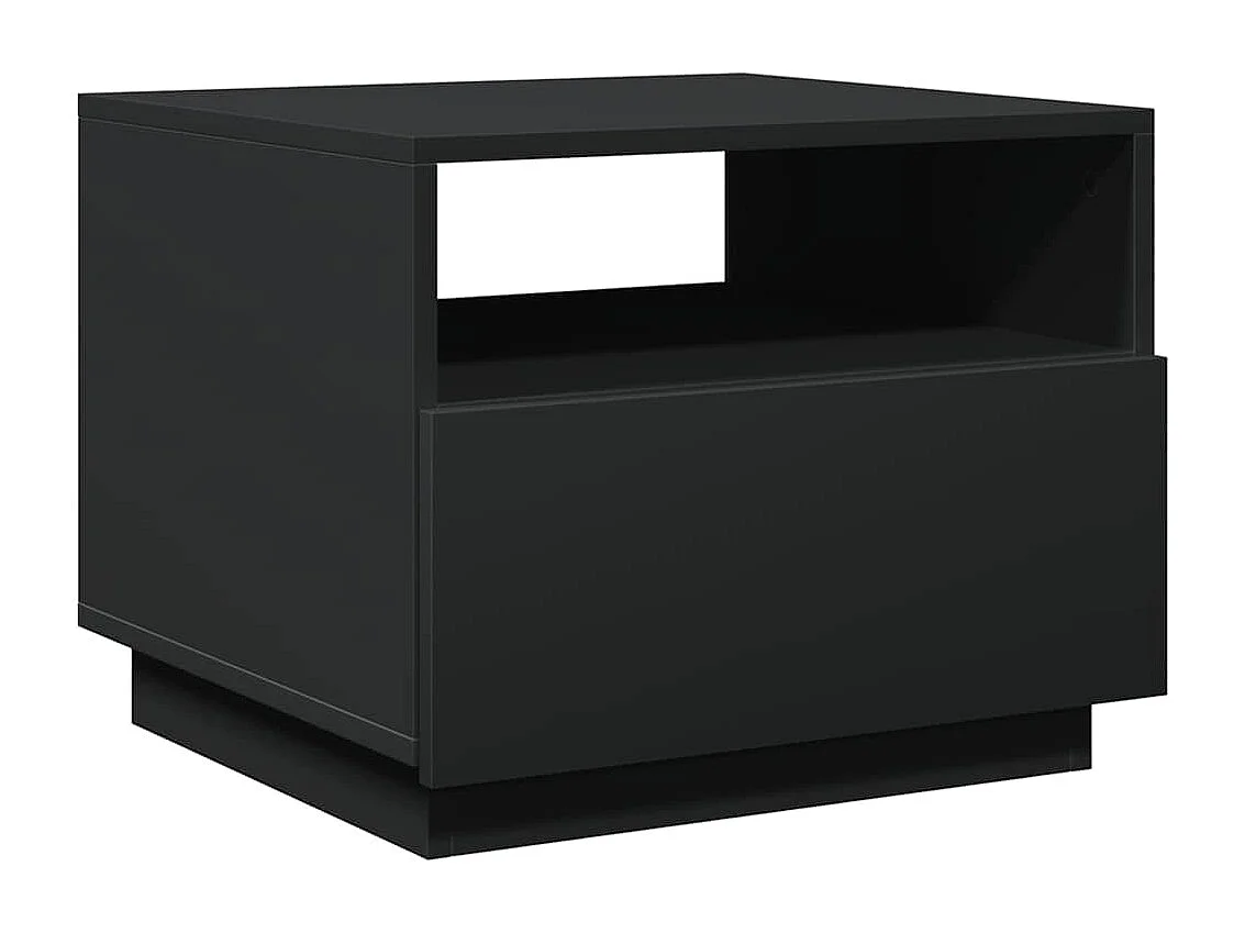 Table basse salon-Table d'appoint avec lumières LED noir 50x49x40 cm SHL73045