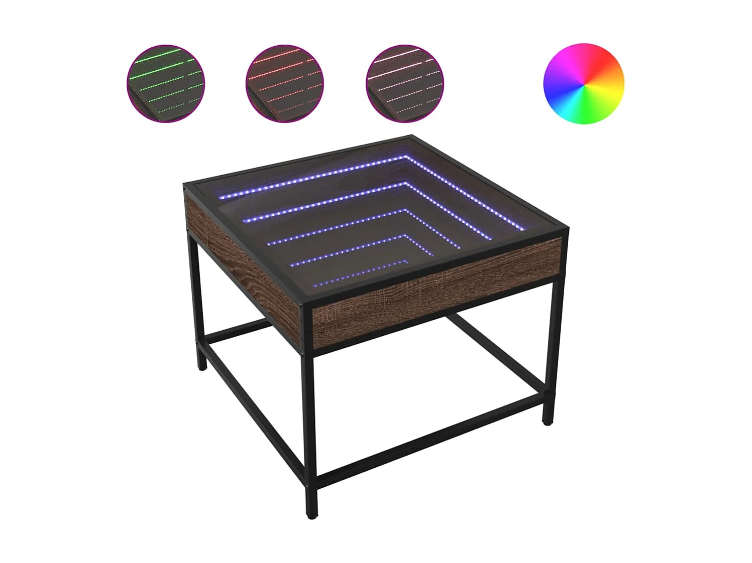 Mesa de centro-Mesa auxiliar madera de ingeniería negro 55,5x55,5x40 cm SHL545069