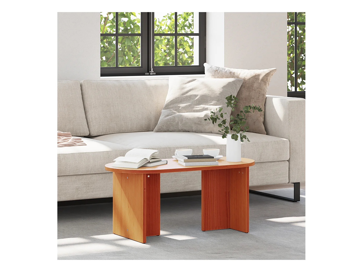 Mesas de centro apilables | Mesa auxiliar 2 piezas madera maciza SHL4956