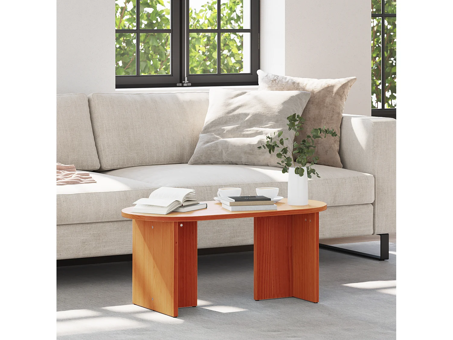 Table basse salon-Table d'appoint Marron cire 80x39,5x35 cm Bois de pin massif SHL88695