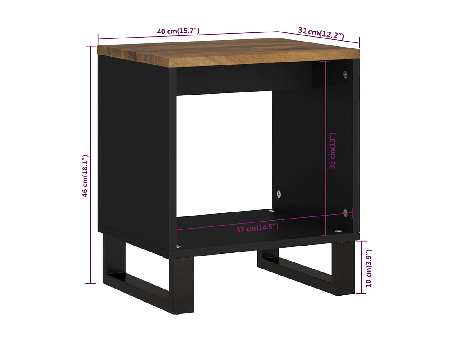 Table basse salon-Table d'appoint 40x31x46 cm Bois de manguier solide et d'ingénierie SHL31239