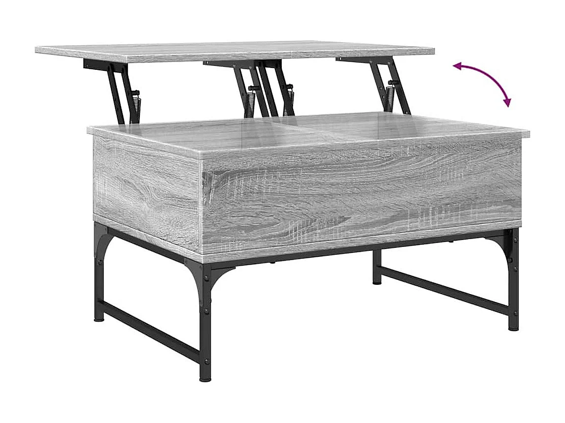 Couchtisch-Wohnzimmertisch-Beistelltische Grau Sonoma 70x50x40 cm Holzwerkstoff und Metall SHL99569
